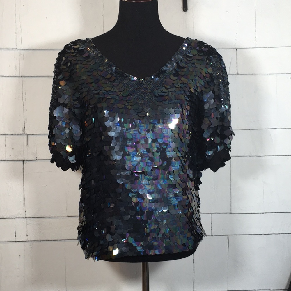 Vintage Oleg Cassini Sequin Blouse